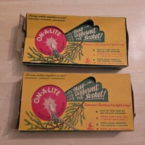 Set of 2 vintage On-a-Lite Christmas light boxes (boxes only, no lights)